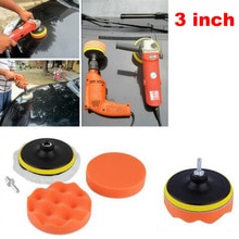 Esponja de pulido para limpieza de pintura de coche, Kit de almohadillas de encerado para ventana, 3 pulgadas, 7 unids/set por juego