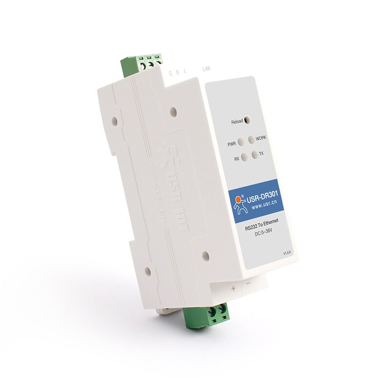 USR-DR301 DIN-Rail Modbus RS232 Serial port TO Ethernet Converter bidirectional transparent transmission between RS232