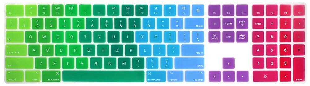 For Apple Magic Keyboard Magic Keyboard with Numeric Keypad MQ052LL/A A1843 Soft Silicone Skin Keyboard Cover: Rainbow
