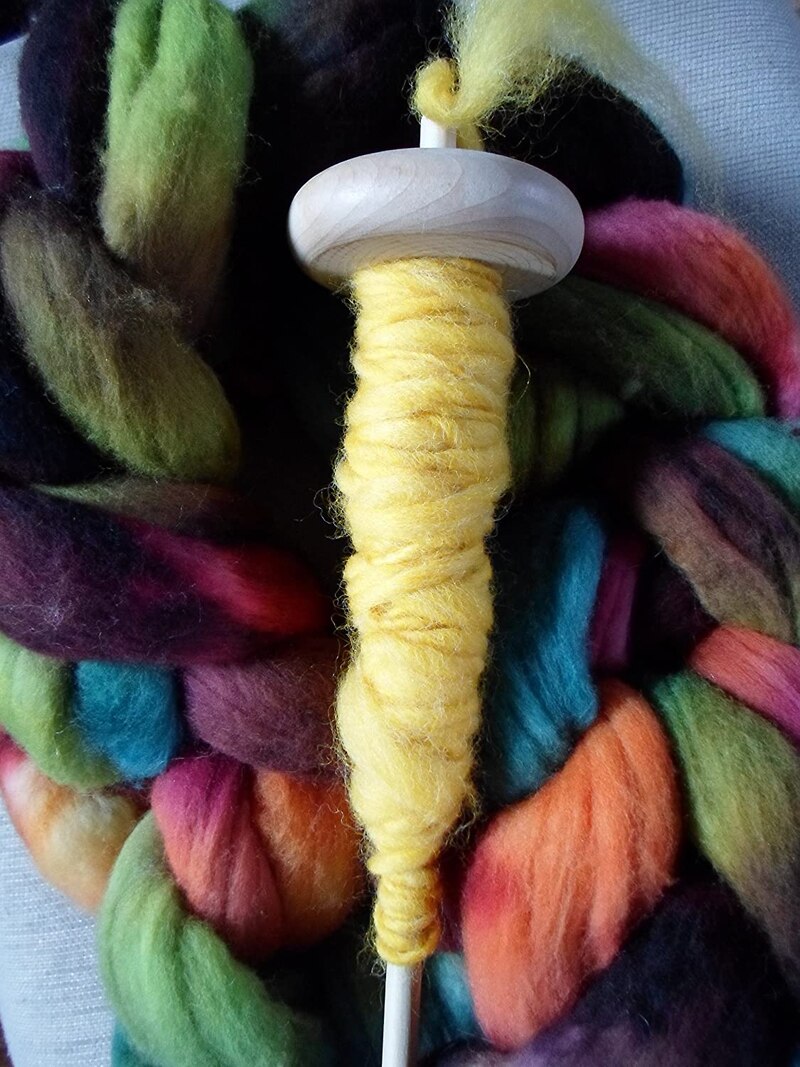 1Pcs Spindle Top Whorl Yarn Spin Hand Carved Wooden Tool for Beginners Spindle Hand Spinning