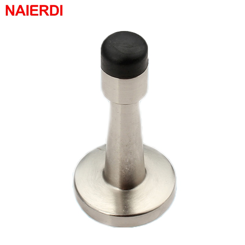 NAIERDI 4PCS Stainless Steel Door Stopper Door Protective Anti-Collision Self Adhesive Round Door Stops Wall Protector Hardware