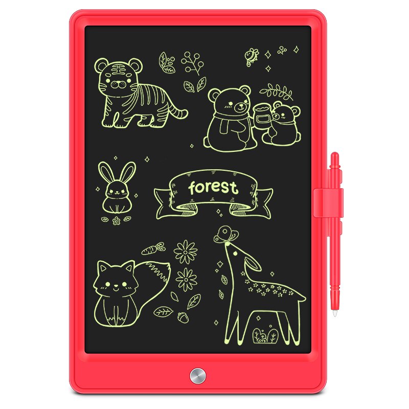 12 Inch LCD Writing Tablet Electronic Digital Electronic Graphics Drawing Board ultra-thin Drawing Tablet with pen: Red
