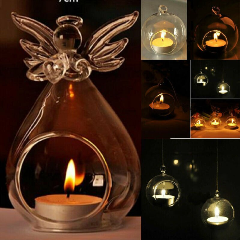 Kristal Glas Opknoping Kaarshouder Kandelaar Thuis Wedding Party Decor Kandelaar Theelichthouder Terrarium Container Decor