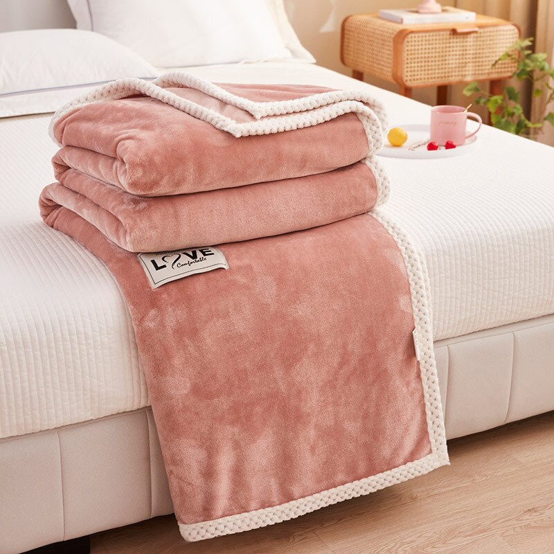 Yaapeet Winter Flannel Blanket Double Thicken Warm Throws Blanket Super Sofa Heavyweight Decorative Bed Blanket 200x230cm