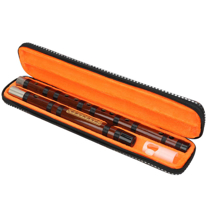 Chinese Traditional Flute Bamboo Flute D‑Key Lettering Body Dry Material Dizi Kit Traditional Wind Instrument Musical