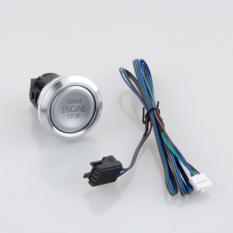 EASYGUARD Replacement push start stop button for ec002 series silver P3 style, red light: Default Title