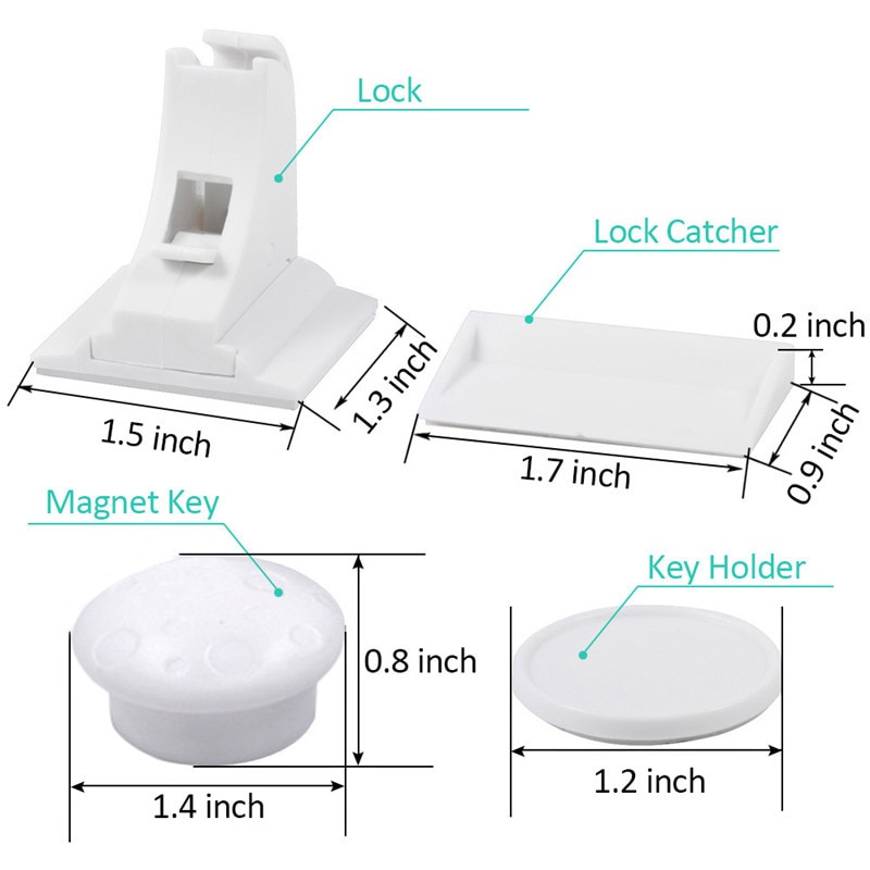3+12- pack magnetiskt barnlås babysäkerhetslås babyskyddsskåp dörrlås barnlådeskåp osynliga lås
