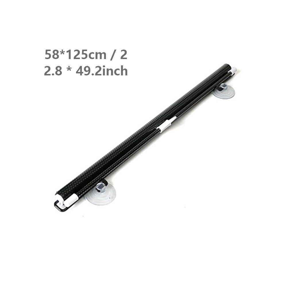 1Pc PVC Universal Car Front Windshield Retractable Sun Shade Heat Insulation Curtain Retractable Cover Sun-proof Block: Black 58x125cm