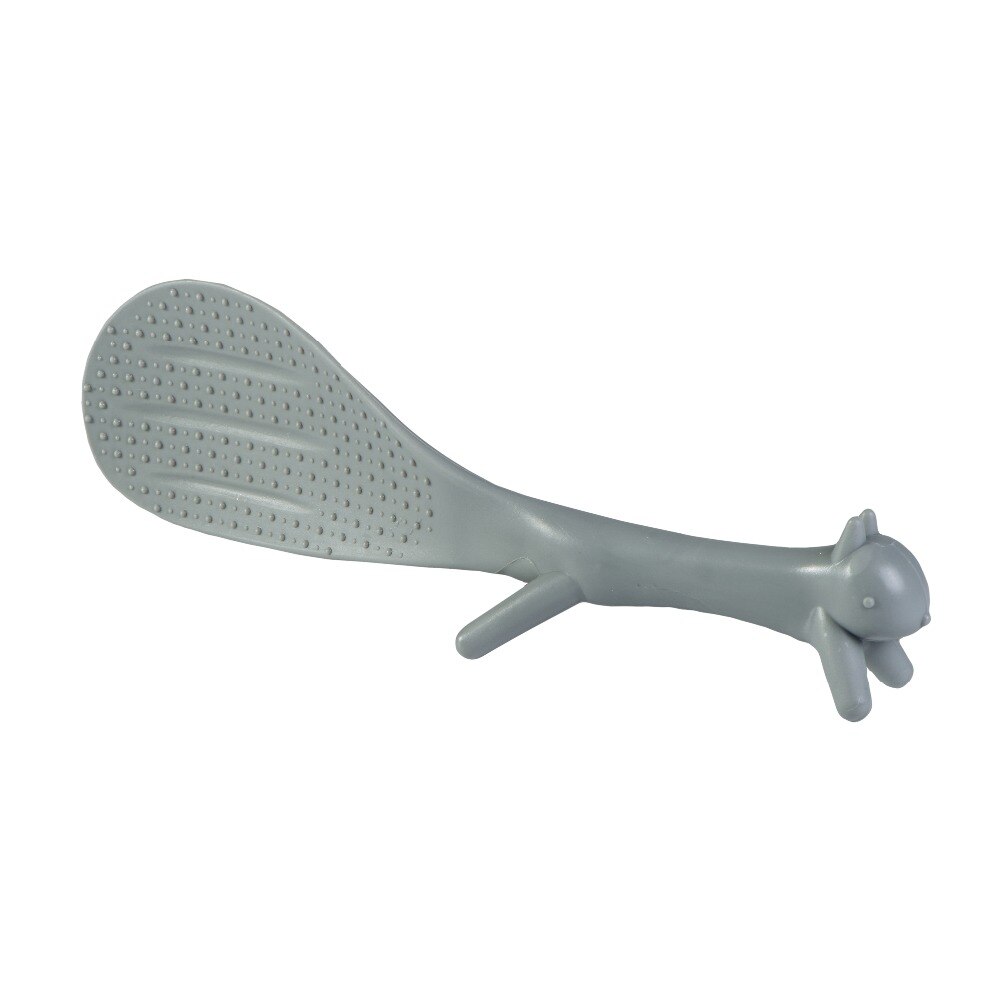 Stylish Kitchen Gadget Cute Squirrel Rice Paddle Standable Rice Spoon Non-Stick Rice Spoon: Light Grey