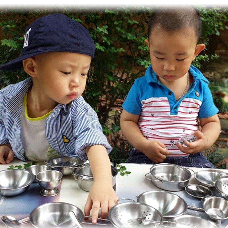 Spielen Haus Spielzeug Super Anti-Herbst Edelstahl Junge und Mädchen Spielzeug Kinder Spielen Haus Küche Spielzeug 16 Stück set