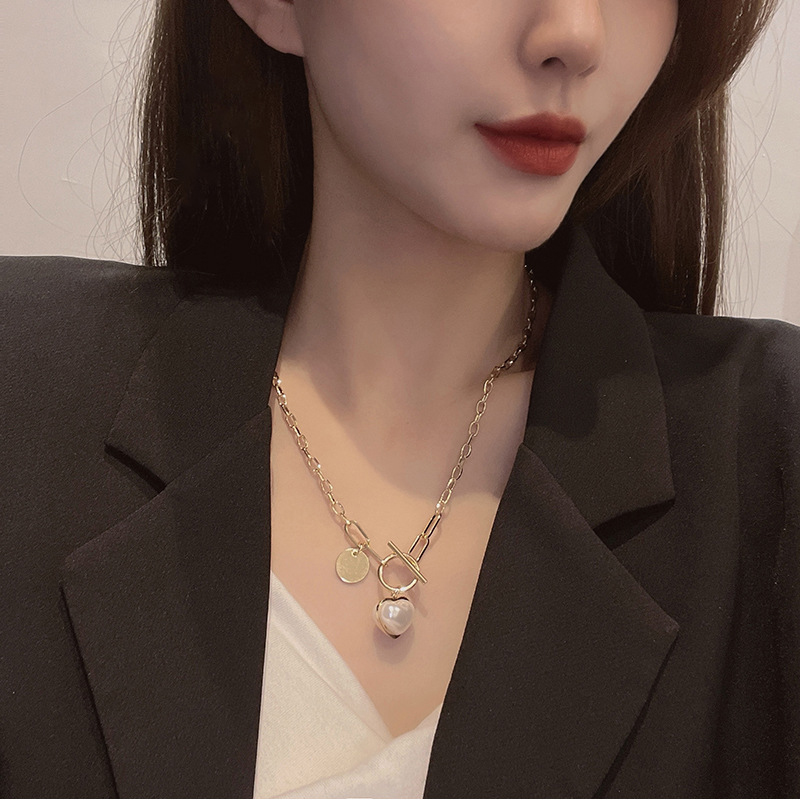 Meyrroyu Rvs Romantische Parel Hart Ketting Voor Vrouwen Ot Toggle Sluiting Ketting Trend Party Mode-sieraden
