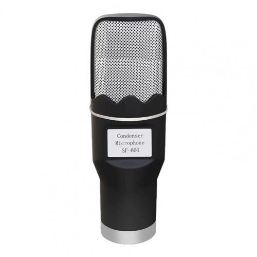 sf666 Handheld Microphone Newest Universal Noise Reduction Portable Condenser Mic with Tripod for Computer Home Meeting: Black Gray