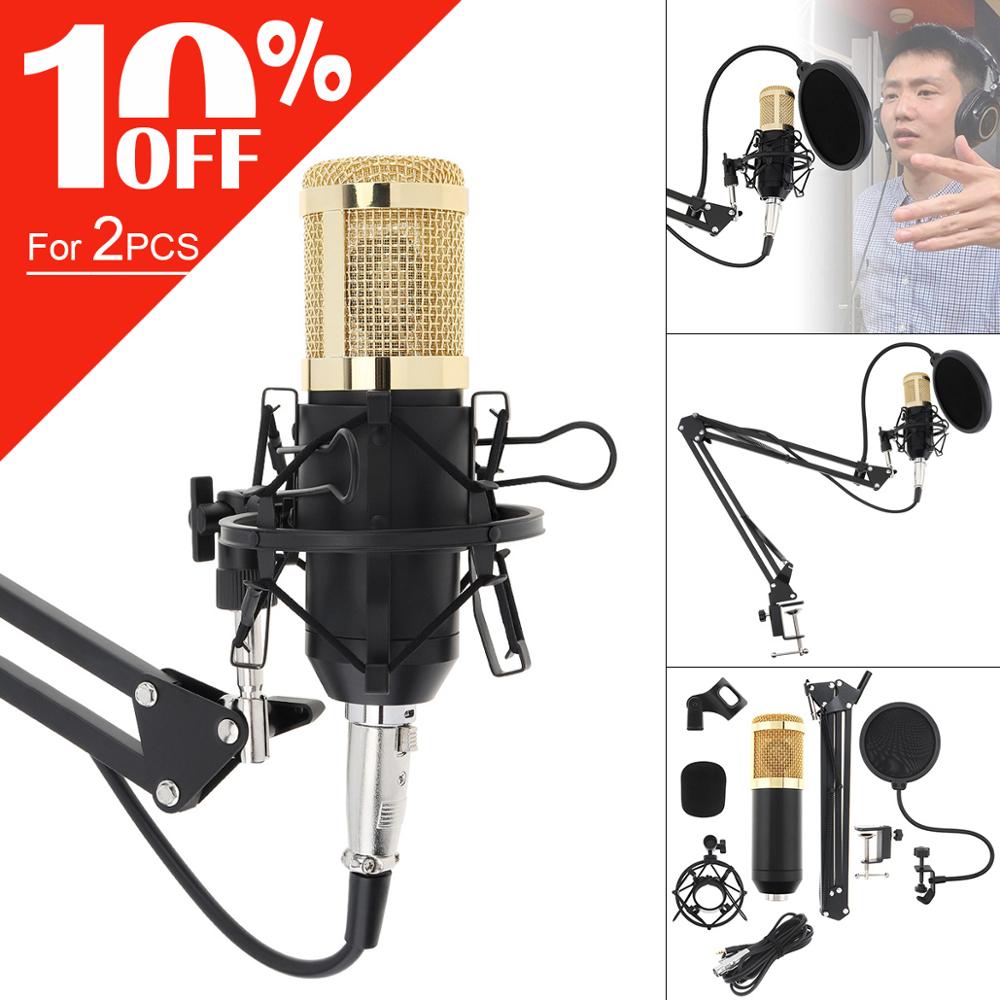 Mikrofon Kondensatorowy BM 800 - Karaoke, Studio, Live - Z Ramieniem i Filtrem Pop