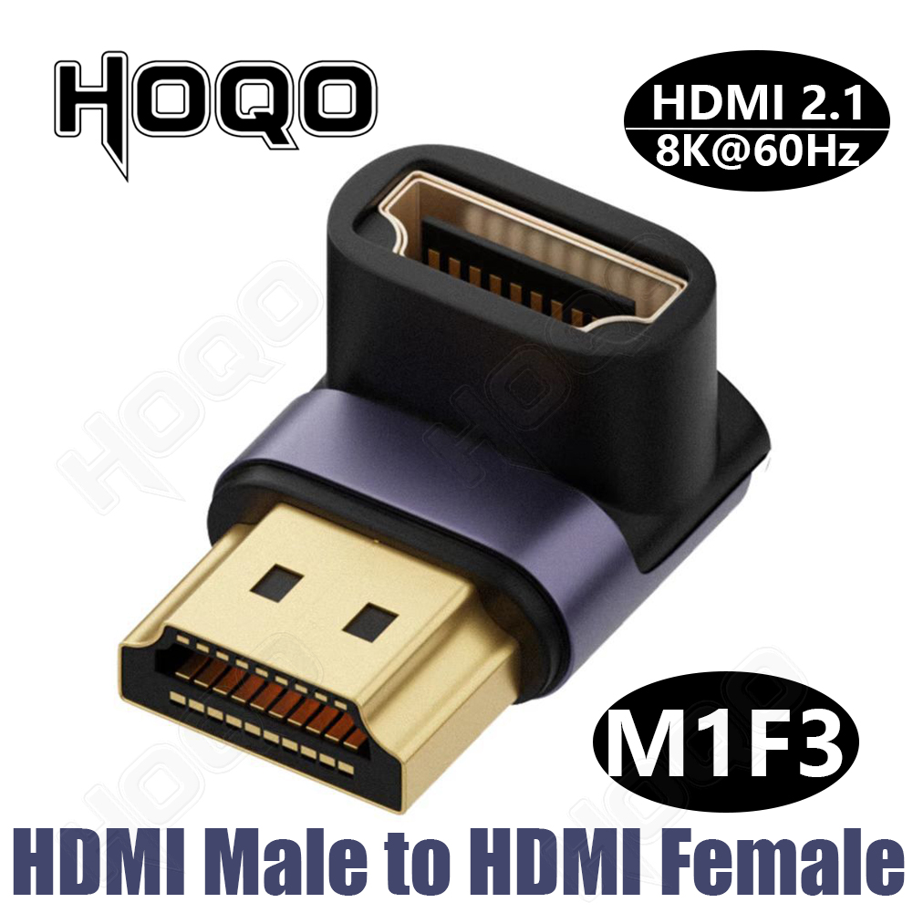HDMI 90-Grad-Adapter, 8 K, 4 K, 270 Grad, HDMI-Adapter, Stecker auf Stecker/Buchse auf Buchse, nach unten rechts, linker Winkel, Keystone, klein, digital: Grey