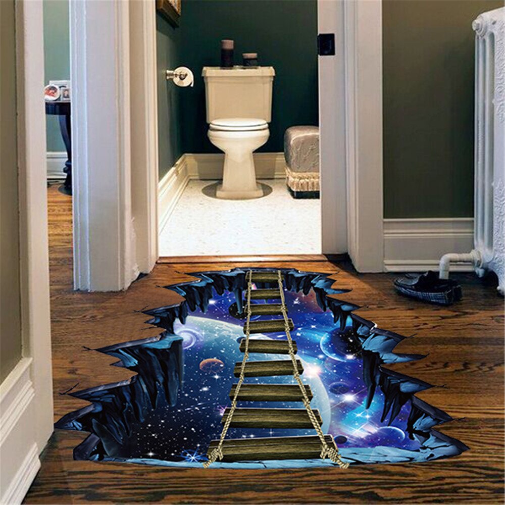 3d Stickers Cosmic Galaxy Planets Wall Sticker Outer Space Wall Poster For Kids Room Star Series Floor Removable Mural Decals