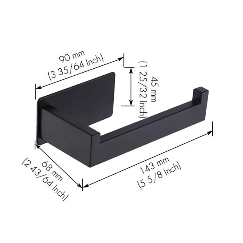 Toilet Paper Holder Matte Black, Toilet Tissue Roll Holders Dispenser and Hangers Wall Mounted for Bathroom &amp; Kitchen