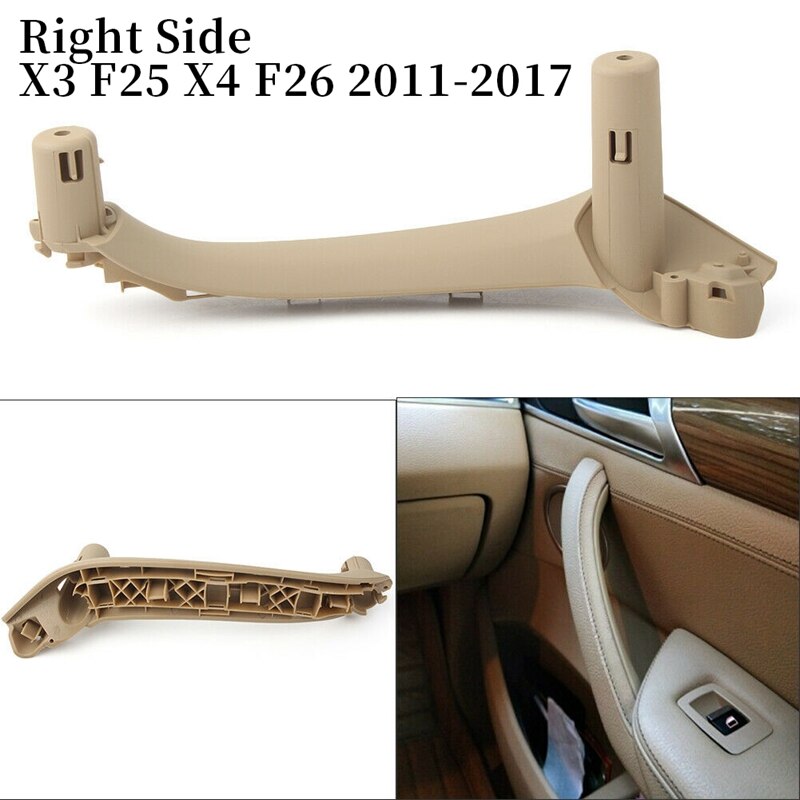 Rivestimento interno della maniglia di trazione della portiera interna dell'auto per-Bmw F25 F26 X3 X4 2011-2017, lato anteriore e posteriore destro: crema colore 