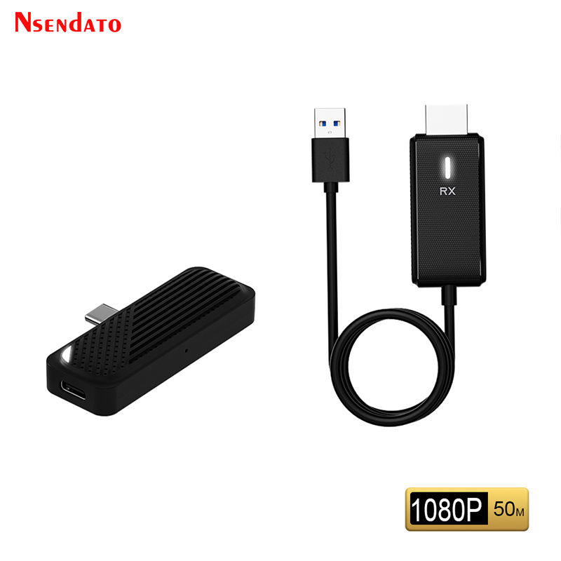 Draadloze HDMI USB C videozender en ontvanger Extender Kit Type-C HDMI TV Display Stick Dongle voor projector TV Camera PC: Default Title