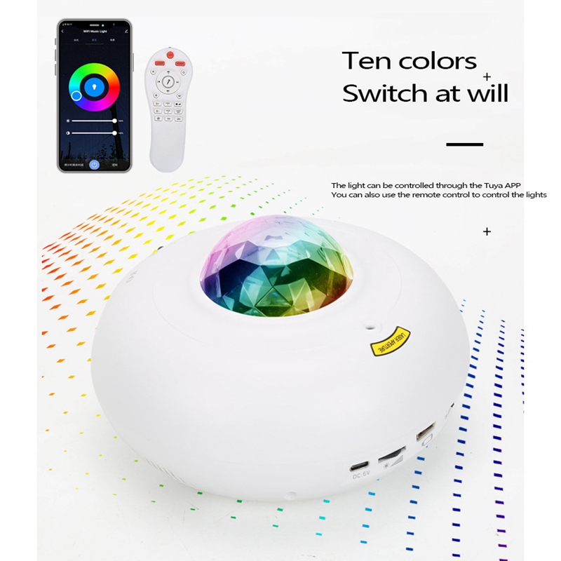 Projektor do oświetlenia nocnego z głośnikiem Bluetooth dynamiczne światło nocne RGB dla dzieci dorośli do sypialni/imprez/wystroju domu