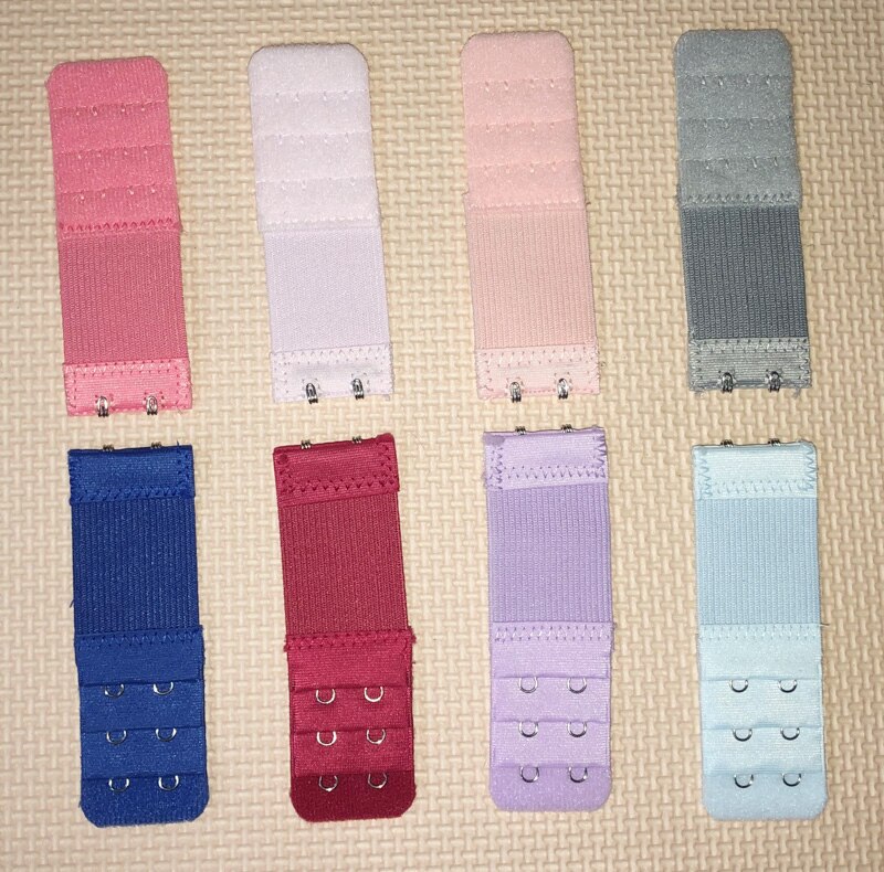 1PC Women Bra Extender 3 Rows 2 Hooks Elastic Adjustable Lengthen Clasp Covered Button Underwear Bra Accessory 8 Colors