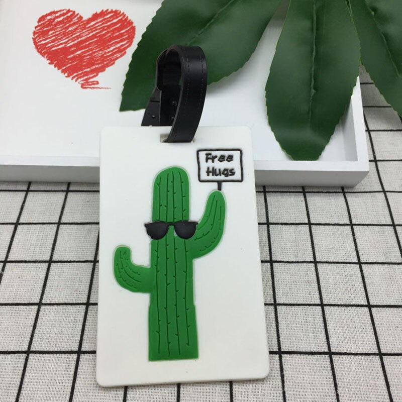 Cartoon Cactus Creatieve Bagagelabel Silicagel Travel Accessoires ID Identifier Label Tag Adres Holder reizen: 1