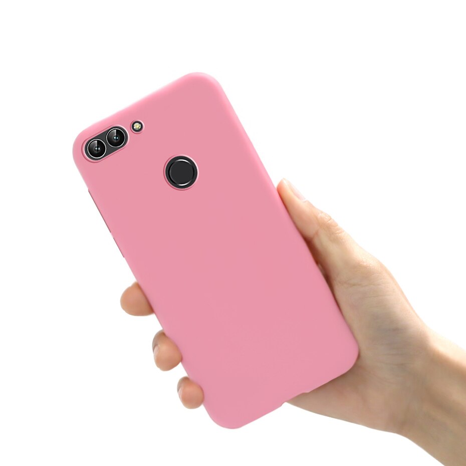 Pour Huawei P Smart étuis Silicone souple Coque arrière pour Funda Huawei P étui intelligent Coque FIG-LX1 Psmart étui de téléphone: Pink