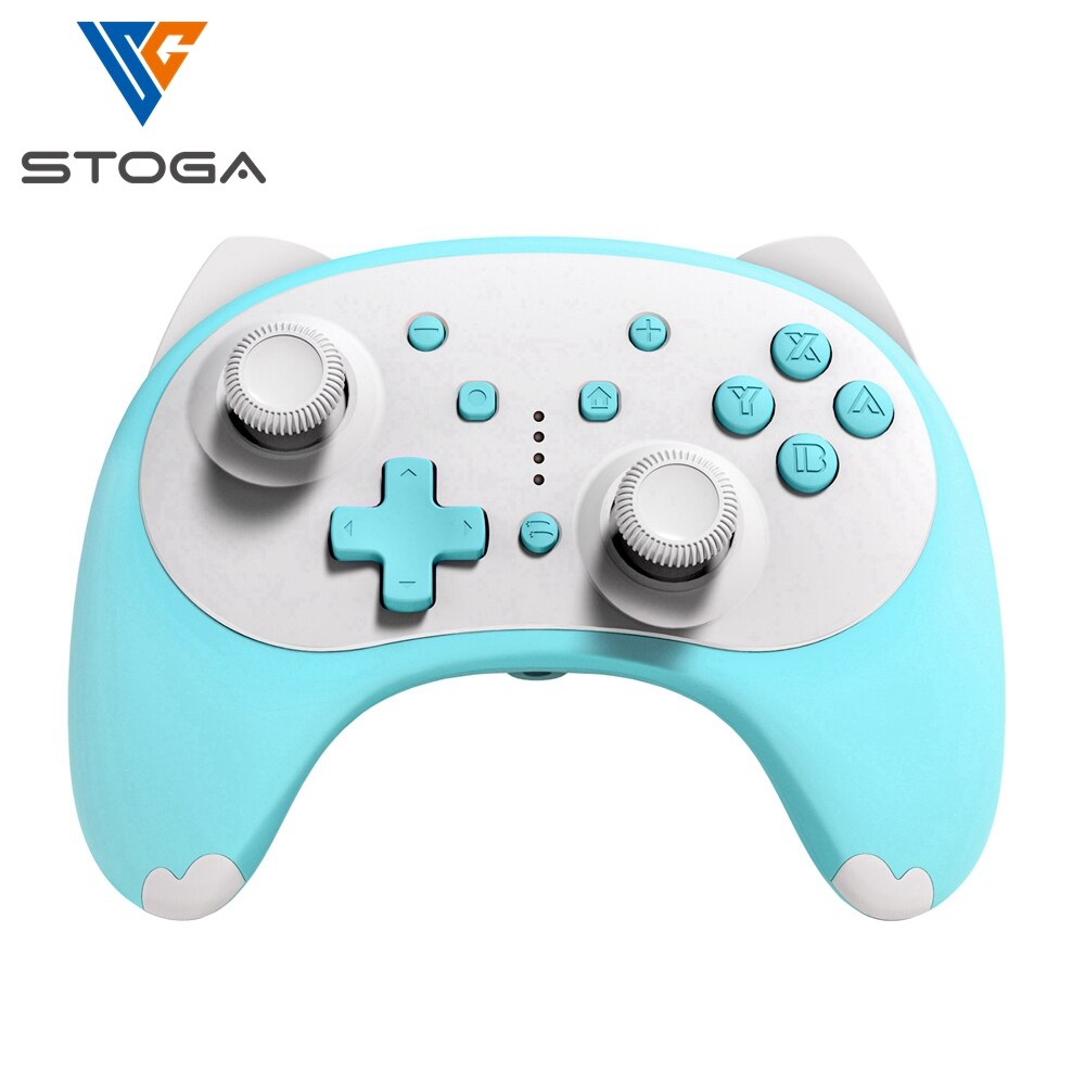 Stoga Wiireless Bluetooth Auto Turbo Wakker Gamepad Pc Cartoon Kitty 6-As Gyroscop Controller Voor Nintendo Switch