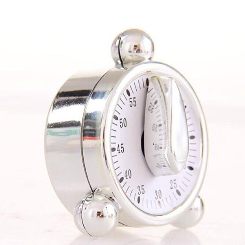 60 Minutes Kitchen Timer Count Down Alarm Reminder White Square Mechanical Timer for Kitchen
