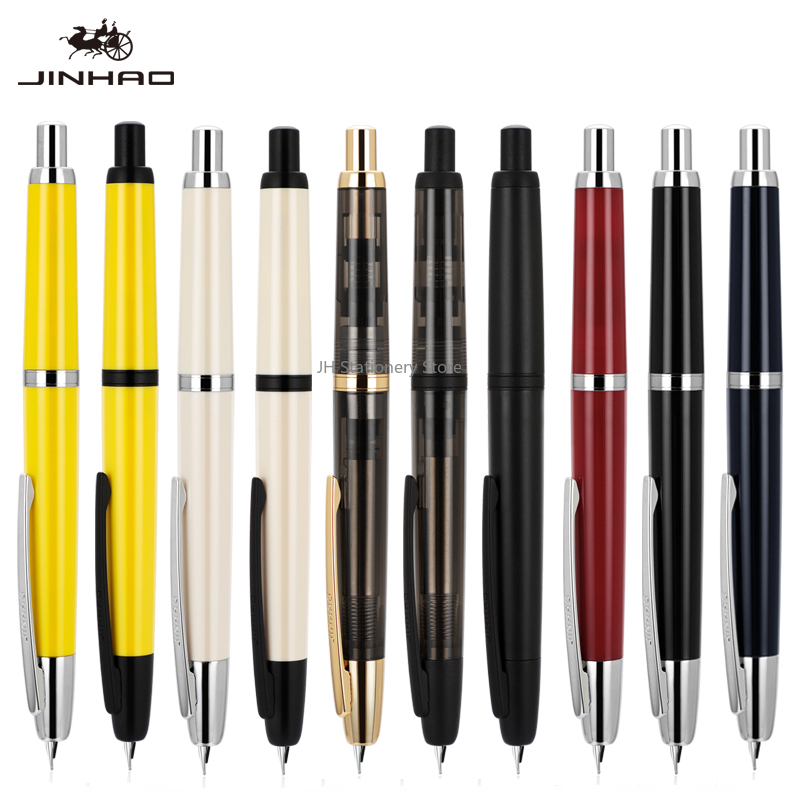 JINHAO 20 pluma estilográfica pluma de tinta de lujo F EF Nib escritura caligrafía bolígrafos útiles escolares papelería PK MAJOHN A1 10