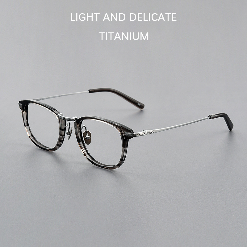 Montura de gafas cuadradas japonesas de titanio para mujer, anteojos fotocromáticos antiluz azul a la , de acetato, con montura completa, 2024