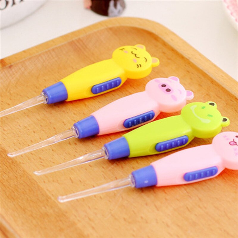 Oor Lepel Reiniging Met Led Verlichting Leuke Cartoon Dier Afneembare Oorsmeer Remover Tool Veiligheid Cleaner Lepel Voor Kinderen Gezondheid