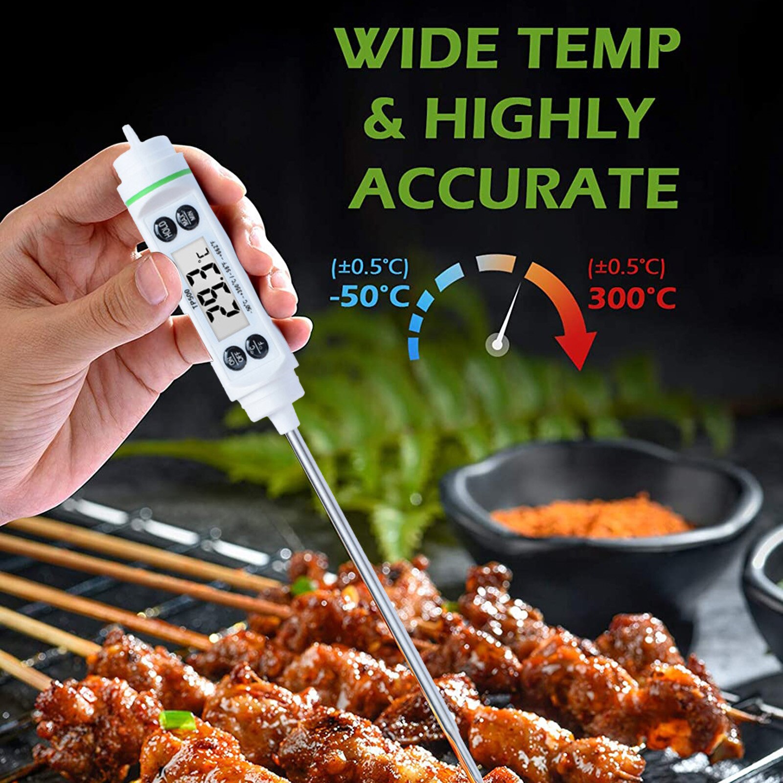 Thermopro Tp16 Digitale Bbq Vlees Thermometer Grill Oven Thermomet Met Timer & Rvs Probe Koken Keuken Thermometer