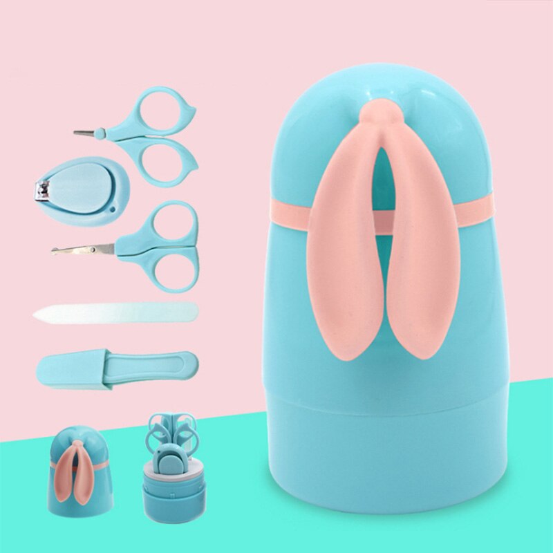 5 Stks/set Pasgeboren Baby Gezondheidszorg Kits Pasgeboren Kid Care Baby Hygiëne Kit Grooming Set Baby Kids Nail Care Veiligheid gereedschap Voor Baby: Blue