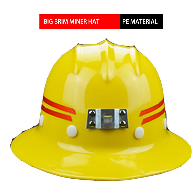 4 farver fuldkant hård hat konstruktion mine sikkerhedshjelm lette høj styrke arbejdshætte beskyttelseshjelme: Gul