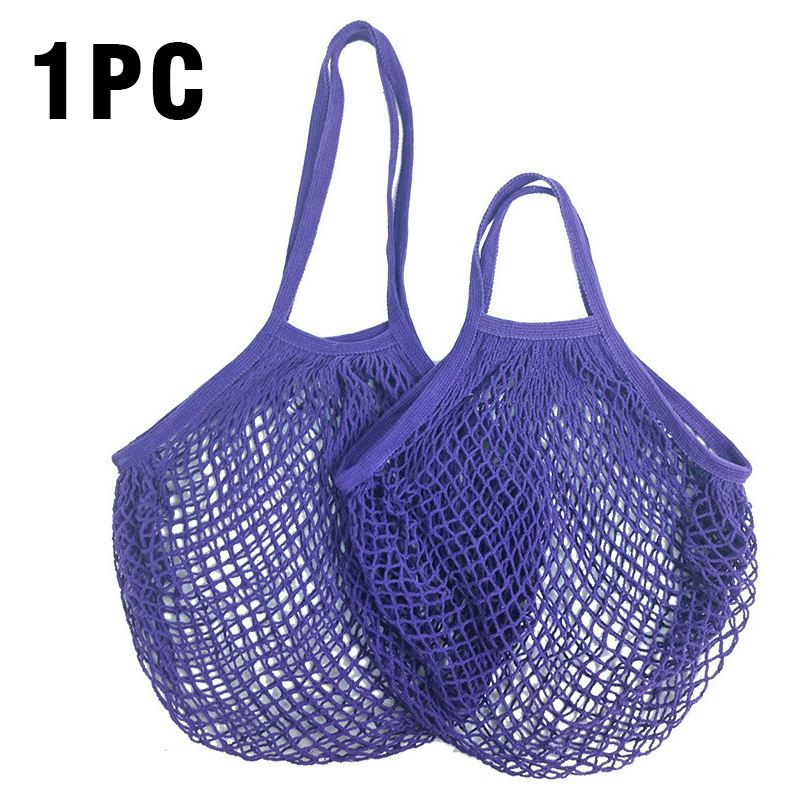 Wasbare katoenen mesh boodschappentassen Katoenen touwtassen Netto boodschappentassen Mesh tassen voor fruitopslag Herbruikbare fruit-groentezak