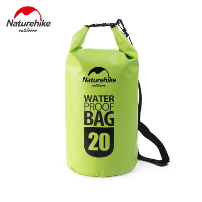 Naturehike-bolsa seca impermeable de 5L, 10l, 15l, 20 litros, bolsa seca con correa para el hombro, para playa, natación, kayak, acampada: Green 20L