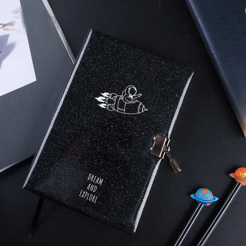 A5 Space Planet Notebook with lock 365 Days Notebook Notepad