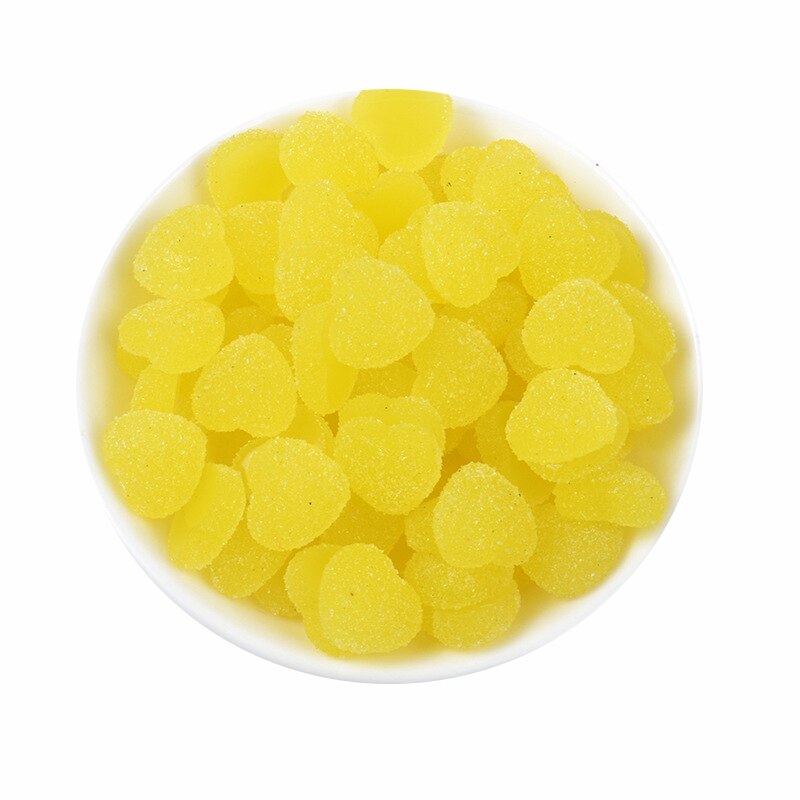 Hjärtformade berlocker för slime tillbehör leksaker godis fluffiga tillbehör lizun modellering lera diy kit slime leksak för barn: 5 st gult