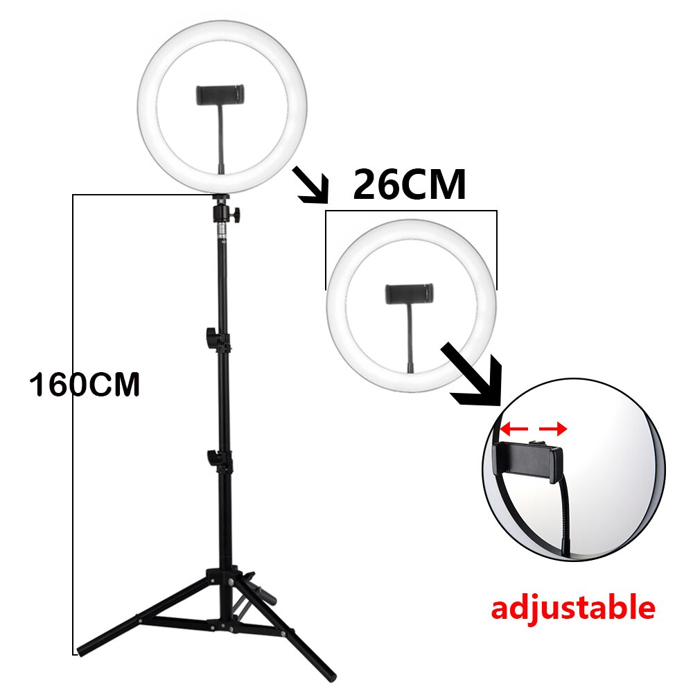 Carica USB da 10 pollici nuovo Selfie Ring Light Flash Led fotocamera telefono fotografia miglioramento della fotografia per Smartphone VK Video Makeup