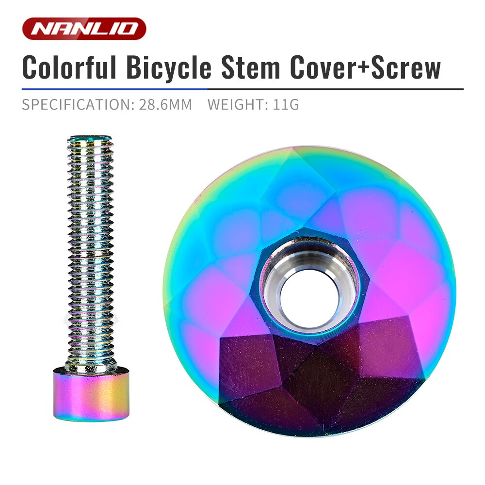 Tappo per cuffia per bicicletta Blu bruciato MTB Attacco manubrio per bici da strada Copri tappo superiore con vite per tubo sterzo forcella da 28,6 mm Accessori per ciclismo