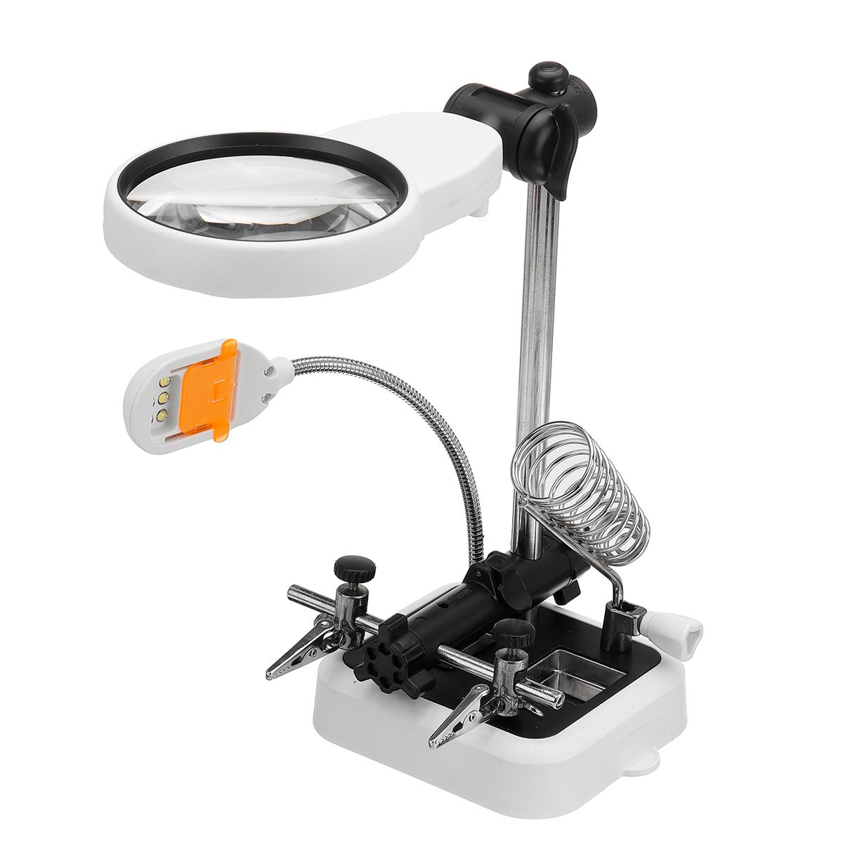 Lassen Vergrootglas Met Led Licht 3X-25X Lens Extra Clip Loupe Desktop Vergrootglas Thrid Hand Soldeerbout Repair Tool: 3.5 5 8 8.5 11.5X