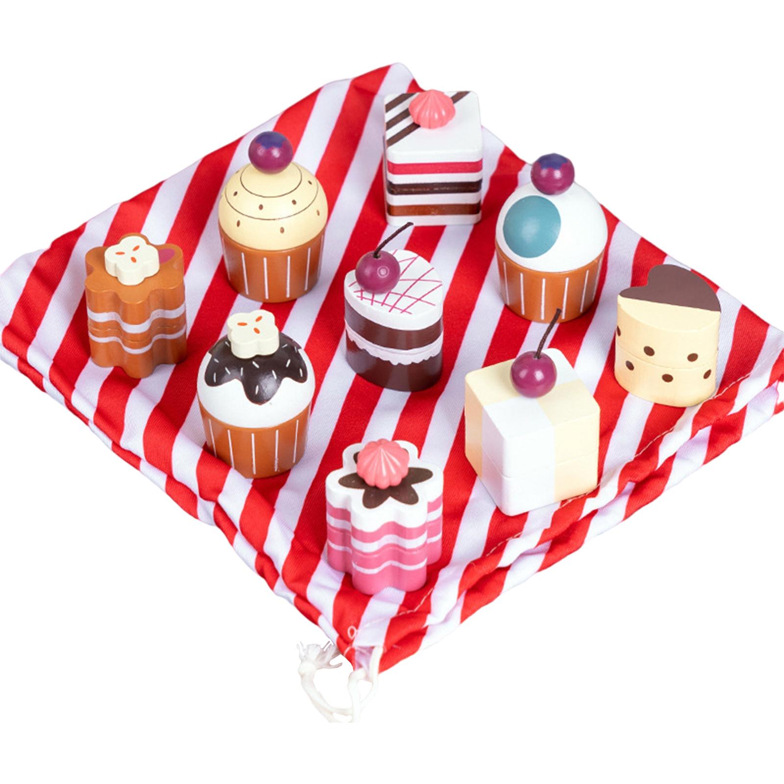 9 sztuk drewno imitacja jedzenia zabawka kuchenna akcesoria robić interaktywnych prezentów