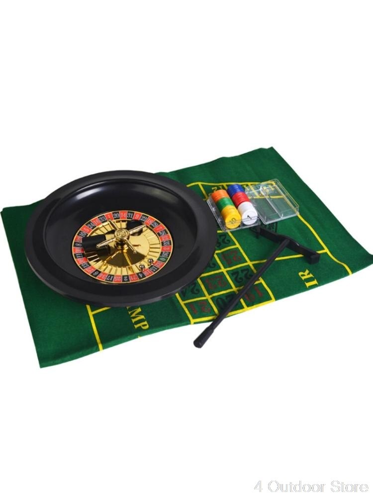 10 Inch Roulette Spel Set Casino Roulette Met Tafelkleed Poker Chips Voor Bar Ktv Party Borad Game S25 20