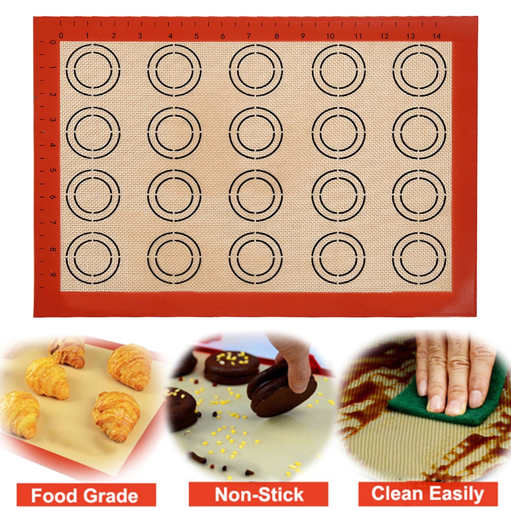 Non-stick Siliconen Bakken Mat Pad Vel Bakken Gebak Gereedschap Rolling Deeg Mat Grote Maat Voor Cake Cookie Macaron