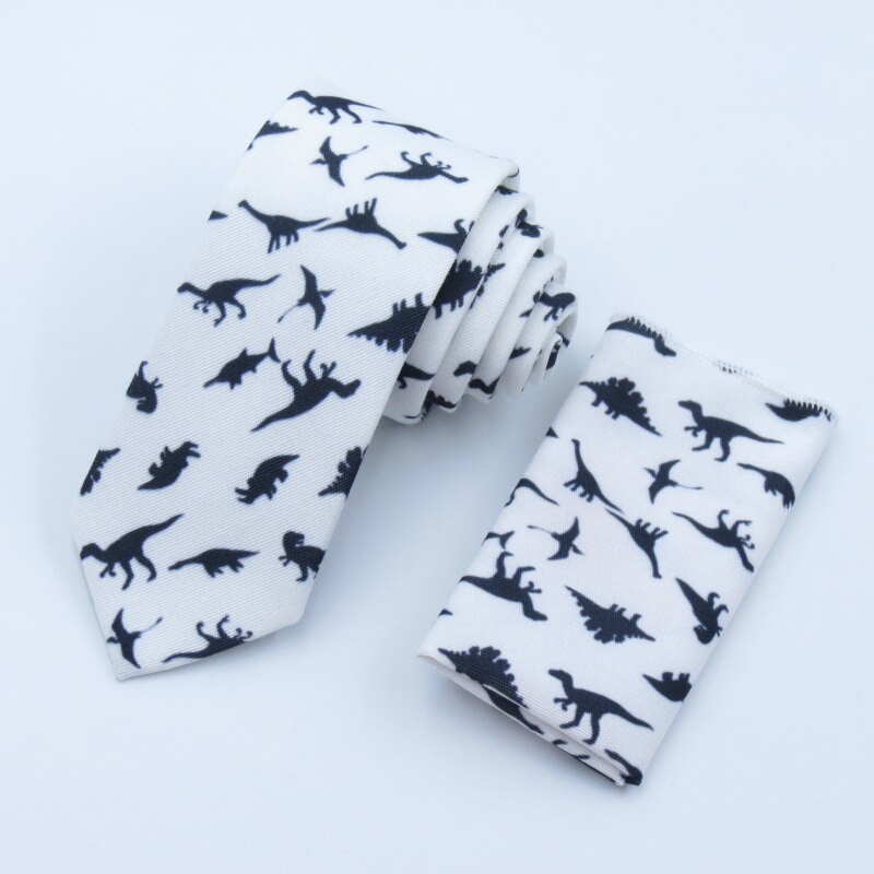 Dinosaur Men Bow Tie Set Pocket Square Handkerchief Mens Butterfly Bow Tie Skinny Ties Set Lots Slim Necktie For Man: 12