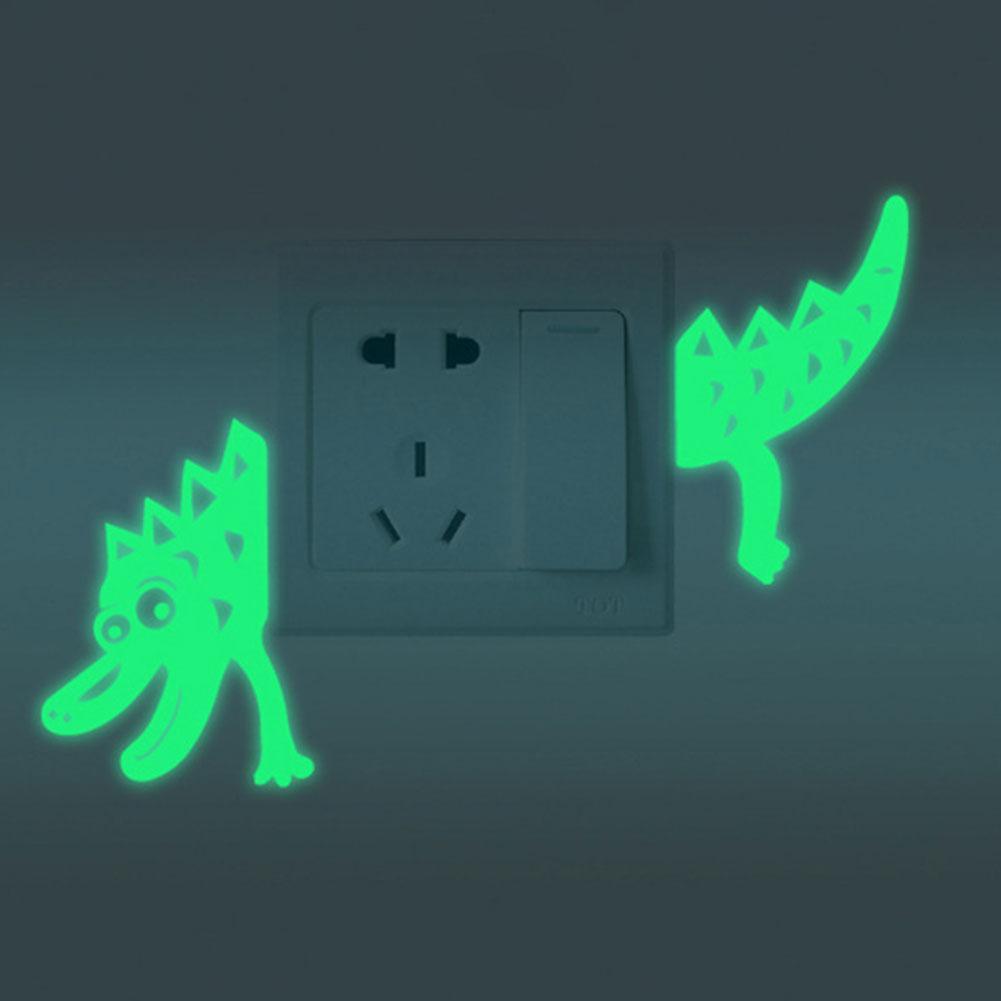 Luminous Cartoon Switch Sticker Glow In The Dark Cat Sticker Fluorescent Sticker Kid Room Decoration Home Decor Sticker