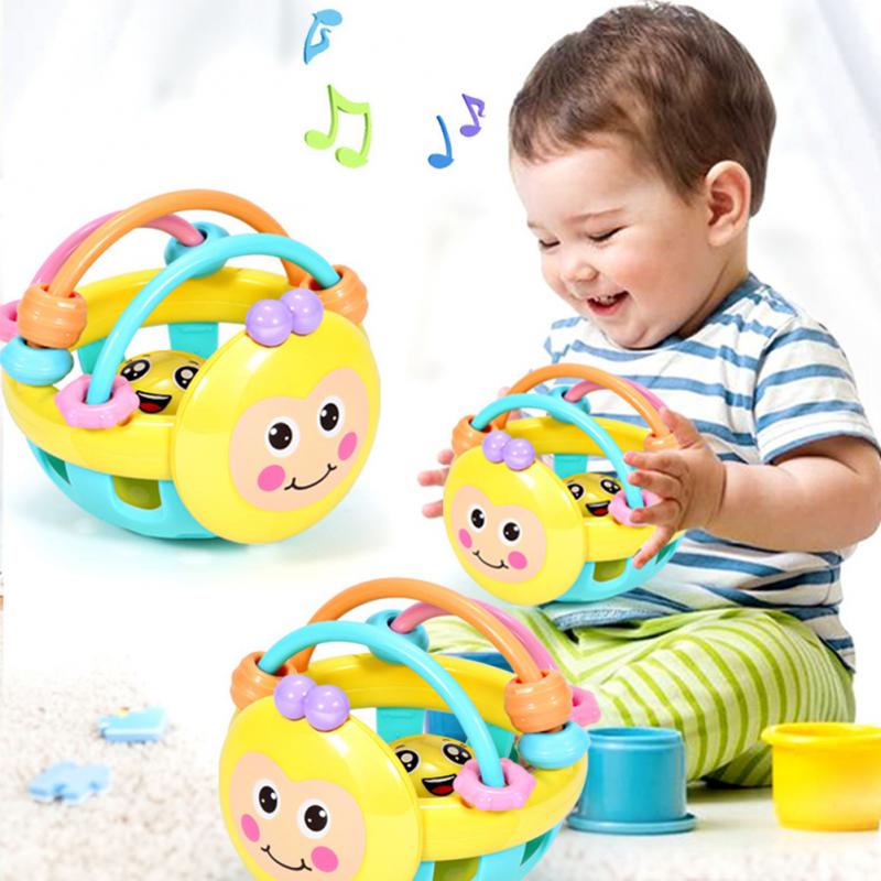 1pcs Funny Baby Rattle Soft Rubber Dumbbell Toys Children's Educational Toys In Opp Bag (random Color)