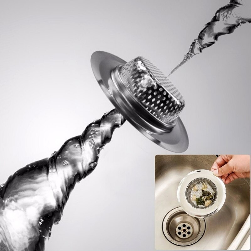 Roestvrijstalen spoelbak voor huishoudelijk gebruik, anti-verstopping afvoer, haarfilter voor de badkamer, schoonmaakmiddelen voor het schoonmaken
