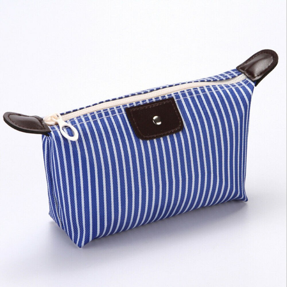 Multifunction Beauty Cosmetic Makeup Bag Organizer Zipper Handbag Travel Toiletry Waterproof Case Pouch Beige Black Blue Purple: Blue