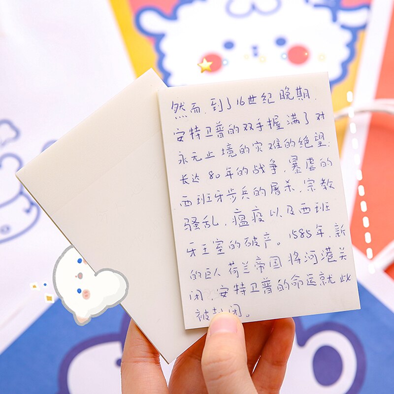 Transparent Sticky Note Pads Waterproof Self-Adhesive Memo Notepad School Office Supplies Stationery Writing Memo Pad Decoration